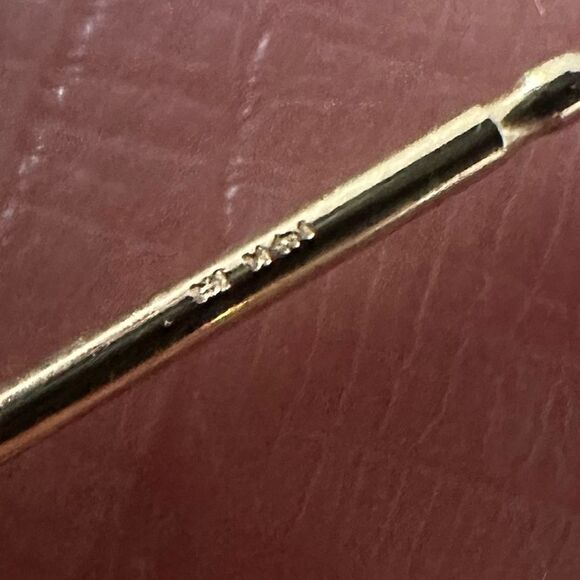 Vintage 14k Yellow Gold Hoop Earring With Ball Ending - Picture 9 of 9